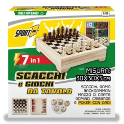Scacchiera in Legno 7 in 1 Giochi da Tavolo Combinati Set Multifunzione