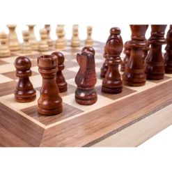 Scacchiera Pieghevole Deluxe in Legno Set Salvaspazio Richiudibile