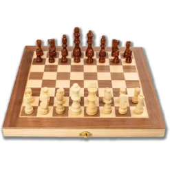 Scacchiera Pieghevole Deluxe in Legno Set Salvaspazio Richiudibile