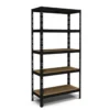 Scaffalatura in Metallo Nero Scaffale ad Incastro con 5 Ripiani 180 cm