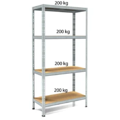 Scaffalatura in Metallo 4 Ripiani 100x40 Scaffali ad Incastro Modulare