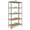 Scaffalatura in Metallo 5 Ripiani Legno 90x40 Modulare Scaffali Rinforzati