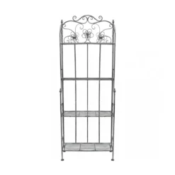 Scaffale in Metallo Antico 4 Ripiani Verniciato Bianco 60x31x158 cm