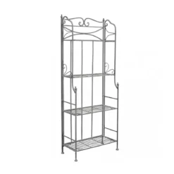 Scaffale in Metallo Antico 4 Ripiani Verniciato Bianco Trattamento Elettroforesi