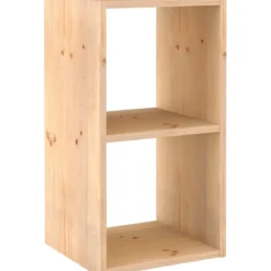 Scaffale Libreria Cubo 2 Piani Componibile in Legno Pino 36x33x71 cm