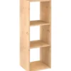 Scaffale Libreria Cubo 3 Piani Componibile in Legno Pino 36x33x107 cm