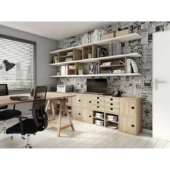 Scaffale Libreria Cubo 36x33x36 cm Componibile Legno Pino Portaoggetti