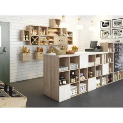 Scaffale Libreria Cubo 36x33x36 cm Componibile Legno Pino Portaoggetti