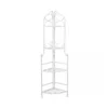 Scaffale Portapiante ad Angolo con 4 Ripiani Bianco in Metallo Antico