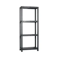Scaffale Resina 4 Ripiani 60x30x143 cm Nero Porta Attrezzi Salvaspazio