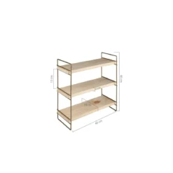 Scaffale Salvaspazio in Legno e Metallo da Bagno Mobiletto Trucchi Multiuso