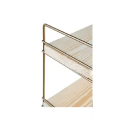 Scaffale Salvaspazio in Legno e Metallo da Bagno Mobiletto Trucchi Multiuso