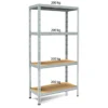 Scaffali in Metallo 4 Ripiani Legno 80x30 Rinforzati Scaffalatura Modulare
