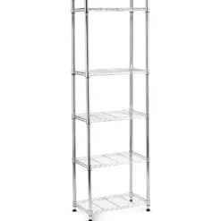 Scaffali 5 Ripiani 60x35 Metallo Cromato Stretto Scaffalature Officina Mensole