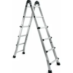 Scala 4+4 Gradini Allungabile 4.2 Multiuso Scaletta Zoppa Alluminio Telescopica