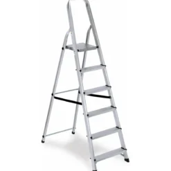 Scala 6 Gradini in Alluminio Domestica Richiudibile Scalini Max 150kg Varie Casa
