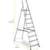 Scala 8 Gradini in Alluminio Domestica Soppalco Scalini Max 150kg Palchettone