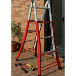 Scala Telescopica 4+4 Gradini Allungabile 3.7 mt Multiuso Scaletta Bricolage