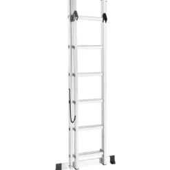 Scala Trasformabile 6+6 Gradini in Alluminio Pieghevole Altezza 2,7m