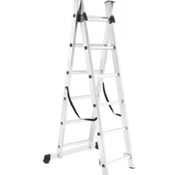 Scala Trasformabile 6+6 Gradini in Alluminio Pieghevole Altezza 2,7m