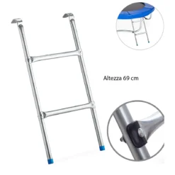 Scaletta alt 69 cm per Tappeto Elastico Diametro 188 244 Trampolino 2 Scalini