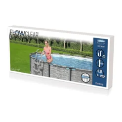 Scaletta di Sicurezza per Piscina Altezza 122 cm Bestway Gradini Esterni Acciaio