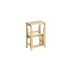 Scaletta 3 Gradini in Legno Salvaspazio Richiudibile Domestica Banchetto Lavoro