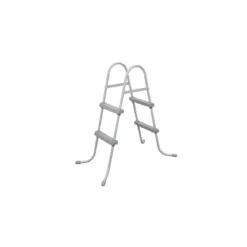 Scaletta per Piscina Fuori Terra 2 Gradini Altezza 84 cm Antiruggine Acciaio