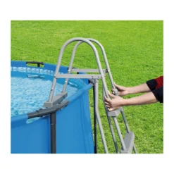 Scaletta per Piscina 3 gradini 107 cm Fuori Terra in Acciaio per Bambini Scala