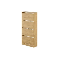 Scarpiera 4 Ante a Ribalta Doppie Legno Rovere Chiaro
