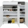 Scarpiera 3 Ante 120x34x115 cm Bianca con Cassetto Soft-Close