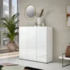 Scarpiera 3 Ante 120x34x115 cm Bianco Mobile Salvaspazio
