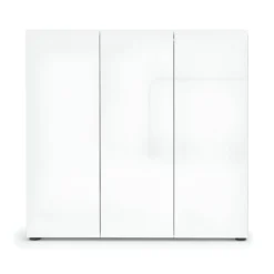 Scarpiera 3 Ante 120x34x115 cm Bianco Mobile Salvaspazio