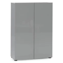 Scarpiera 2 Ante 80x34x114 cm Grigia Salvaspazio