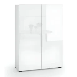 Scarpiera 2 Ante 80x34x114h cm bianco lucido per ingresso