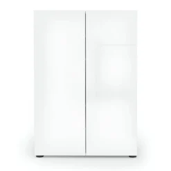Scarpiera 2 Ante 80x34x114h cm bianco lucido per ingresso