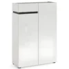 Scarpiera Bianca 80x34x115 cm 2 Ante e Cassetto Soft-Close