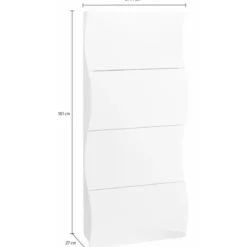 Scarpiera da Ingresso in Legno 4 Ante a Ribalta Beige Cachemire