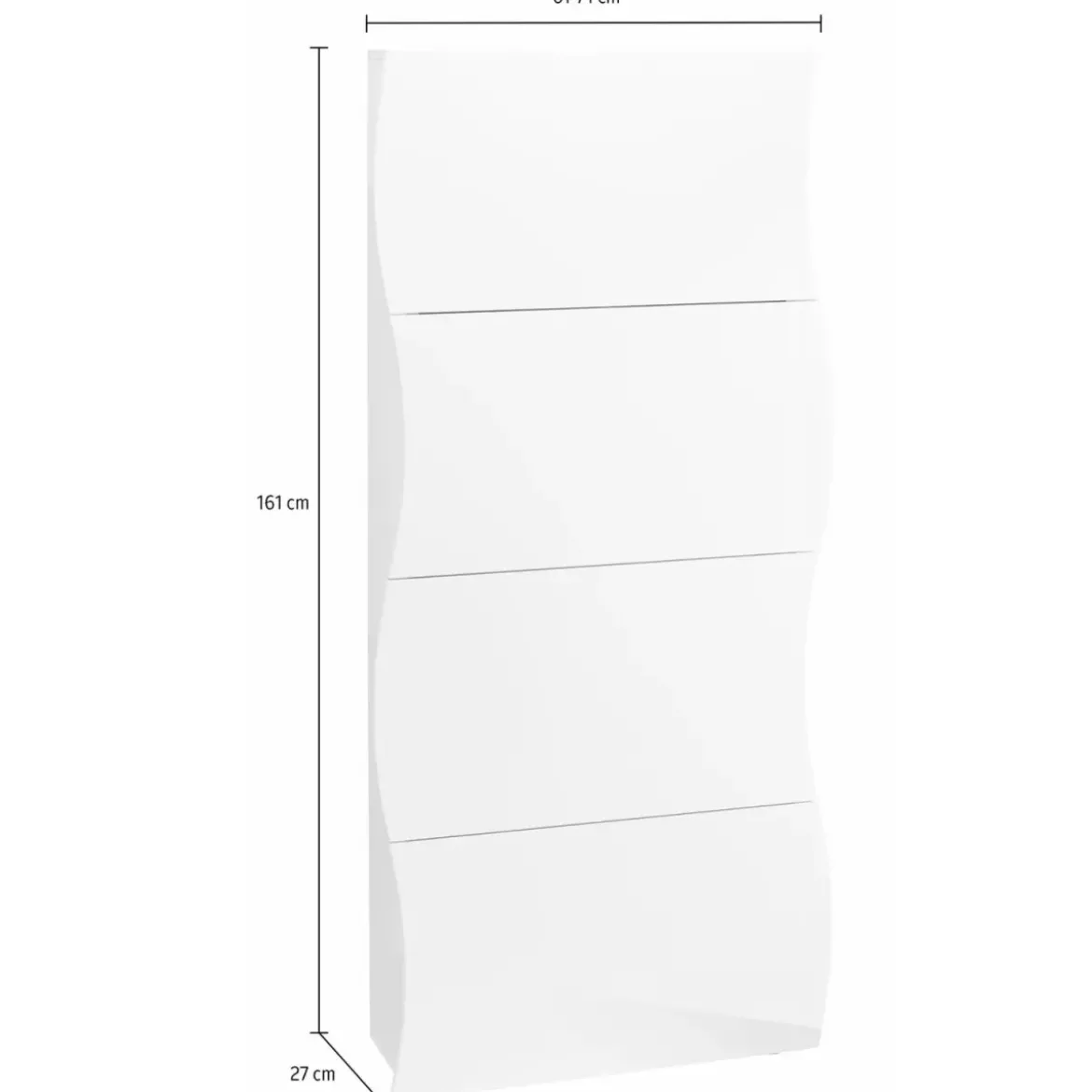 Scarpiera da Ingresso in Legno 4 Ante a Ribalta Beige Cachemire