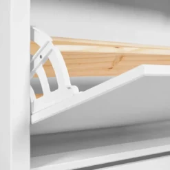 Scarpiera da Ingresso Mobile con 2 Ante Ribalta Cassetto Legno Bianco