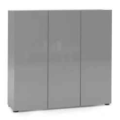 Scarpiera Grigia 3 Ante 120x34x115 cm Melaminico Laccato