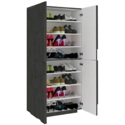 Scarpiera in Legno per 32 Paia di Scarpe Mobile Ardesia Salvaspazio