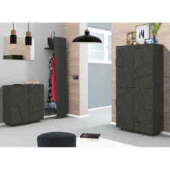 Scarpiera in Legno per 32 Paia di Scarpe Mobile Ardesia Salvaspazio