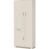 Scarpiera Mobile 3 Ante Bianco con Cassetto Ripiani Multiuso Mobiletto Armadio