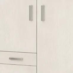 Scarpiera Mobile 3 Ante Bianco con Cassetto Ripiani Multiuso Mobiletto Armadio