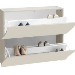 Scarpiera Salvaspazio 2 Ante a Ribalta Legno Beige Cachemire Ingresso