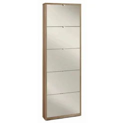 Scarpiera Slim Noce 5 Ante con Specchio Ribalta Porta Scarpe Salvaspazio