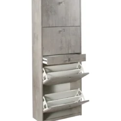 Scarpiera Slim Noce 4 Ante Ribalta Doppia con Cassetto Portascarpe Mobile