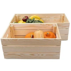 Scatola in Legno Organizzatore Frutta e Verdura Cassetta Impilabile