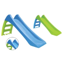 Scivolo Bambini Plastica 116 cm con Attacco Acqua e Scaletta 3 Gradini